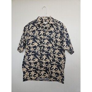 Pierre Cardin Men's Vintage Hawaiian Shirt Floral Button Down, Short Sleeve, M